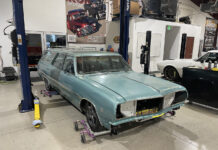 01 1965 chevelle wagon disassembly stage shop lift missing front clip custom wheels