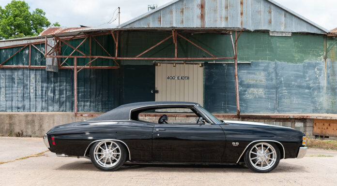 01 1971 Chevelle SS black lowered profile polished wheels