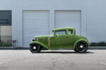 02 1931 ford coupe side profile green paint chopped roof black wheels steel body
