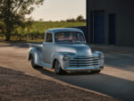 02 1953 Chevy 3100 smoothed bodywork silver ghost paint sunset stance