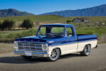 03 1967 Ford F100 custom truck two tone blue white cinematic shot
