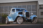 1932 Ford Five Window Coupe low angle polished wheels aggressive rake classic Deuce coupe proportions