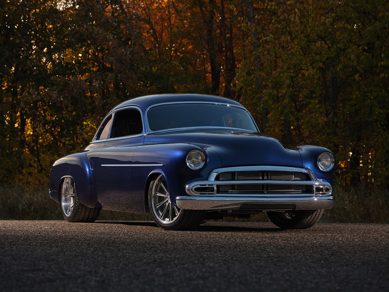 05 1952 chevy styleline custom front end shaved hood chrome grille smoothed bumper