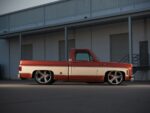 05 1977 Chevy C10 two tone lowered truck profile side view chrome wheels