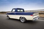 06 1967 Ford F100 blue and white lowered classic restomod driving