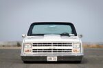 08 1986 Chevy C10 front view billet grille lowered suspension squarebody style
