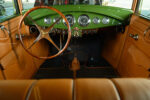 09 1931 ford coupe interior view green dash full sweep gauges wood wheel and tan leather trim