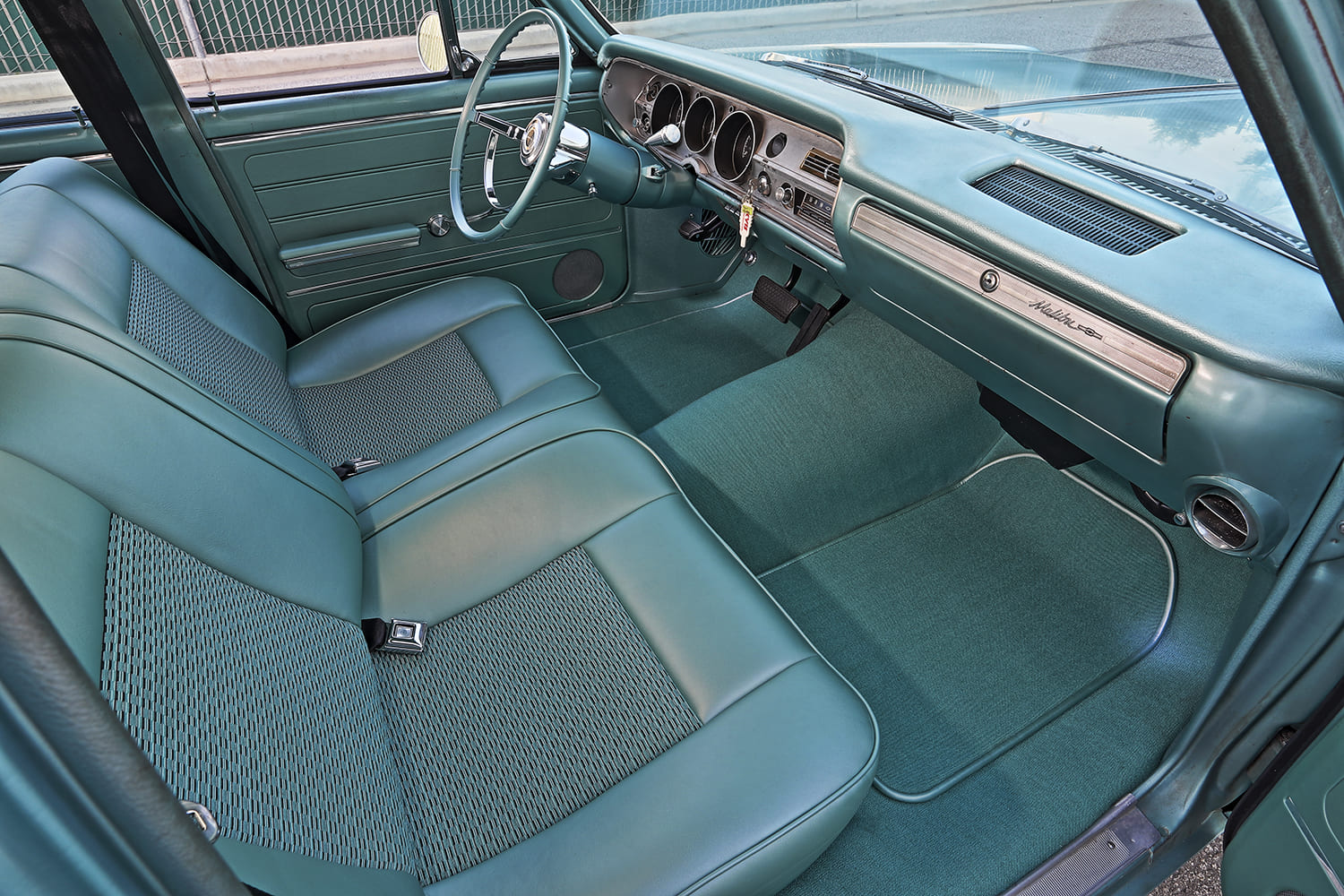 09 1965 chevelle malibu wagon front seats teal vinyl classic interior