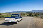 09 1967 Ford F100 Custom rear angle two tone blue and white