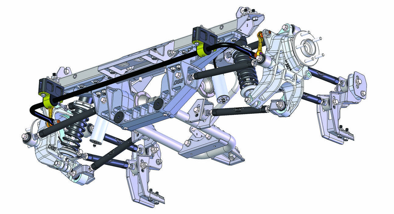 Decalink corvette irs cad drawing multi-link coilovers and sway bar