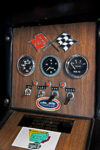 11 1957 Chevrolet Bel Air gasser custom switch panel woodgrain dash insert auxiliary gauges drag racing interior