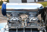 1932 Ford Five Window Coupe supercharged V8 close up chrome intake dual Holley carburetors hot rod motor