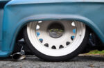 12 1957 Chevy 3100 rear wheel white powder coated custom cut steelies