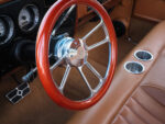 12 1977 Chevy C10 billet steering wheel wood grip custom interior build