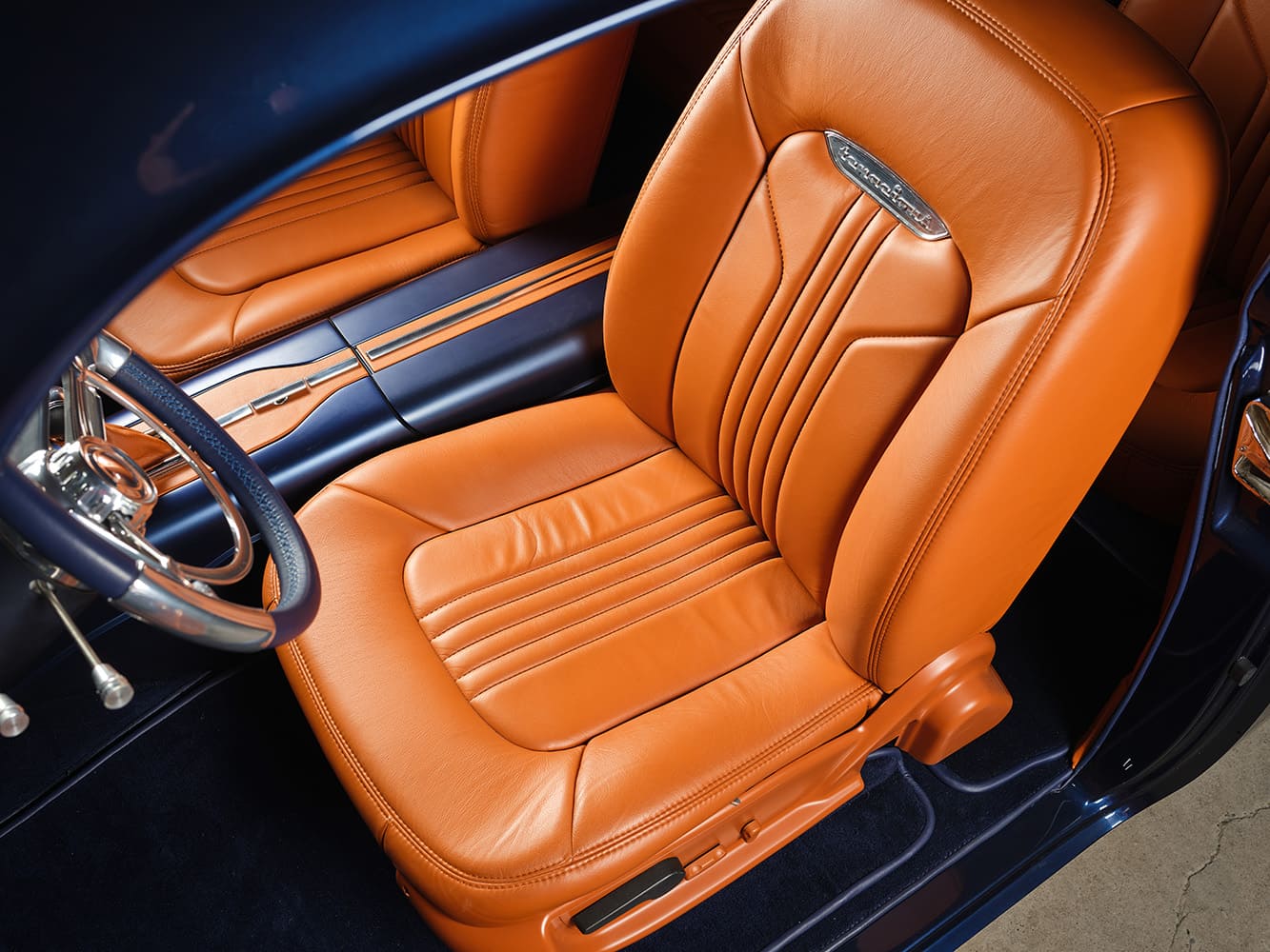 13 1952 chevy styleline interior orange leather bucket seats terminator badge custom console
