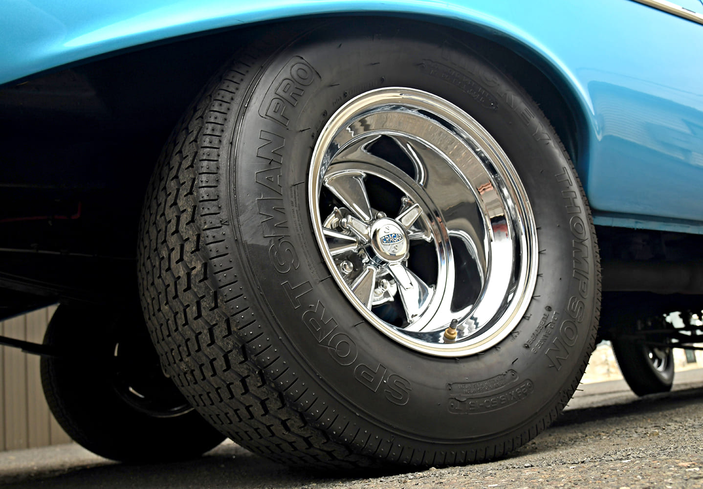 13 1957 Chevrolet Bel Air gasser Cragar SS wheel Sportsman Pro rear tire classic drag racing setup