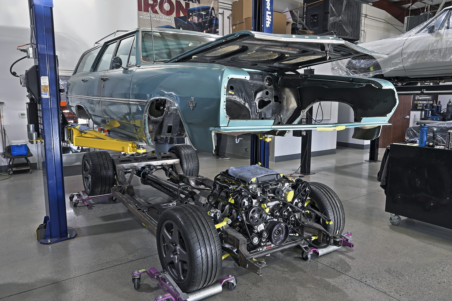 13 1965 chevelle wagon body lift on chassis custom frame ls swap roller mockup