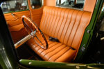 14 1931 ford coupe bench seat tan leather tuck and roll upholstery door panel detail