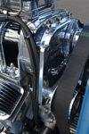 1932 Ford Five Window Coupe supercharger drive belt chrome pulleys high performance traditional hot rod