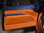 15 1952 chevy styleline door panel custom upholstery orange and blue leather billet handle