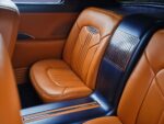 16 1952 chevy styleline rear seat area orange leather custom console ribbed trim panel