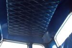 1932 Ford Five Window Coupe custom headliner diamond pattern blue metalflake roof interior