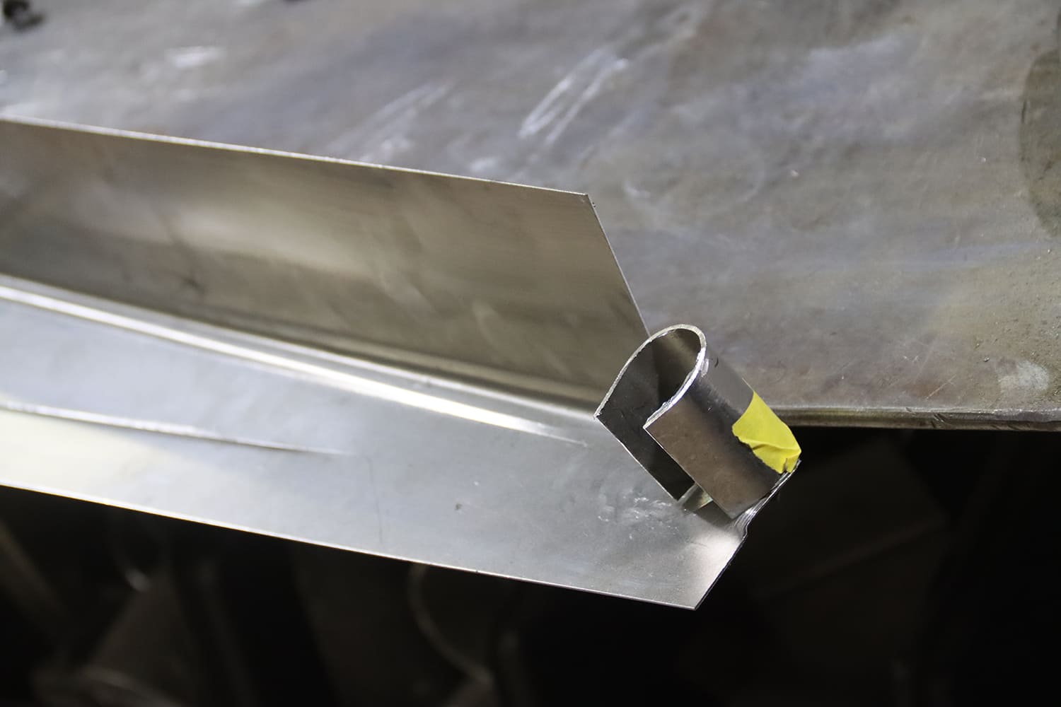 21 1967 chevy nova core support bracket mockup bent and taped