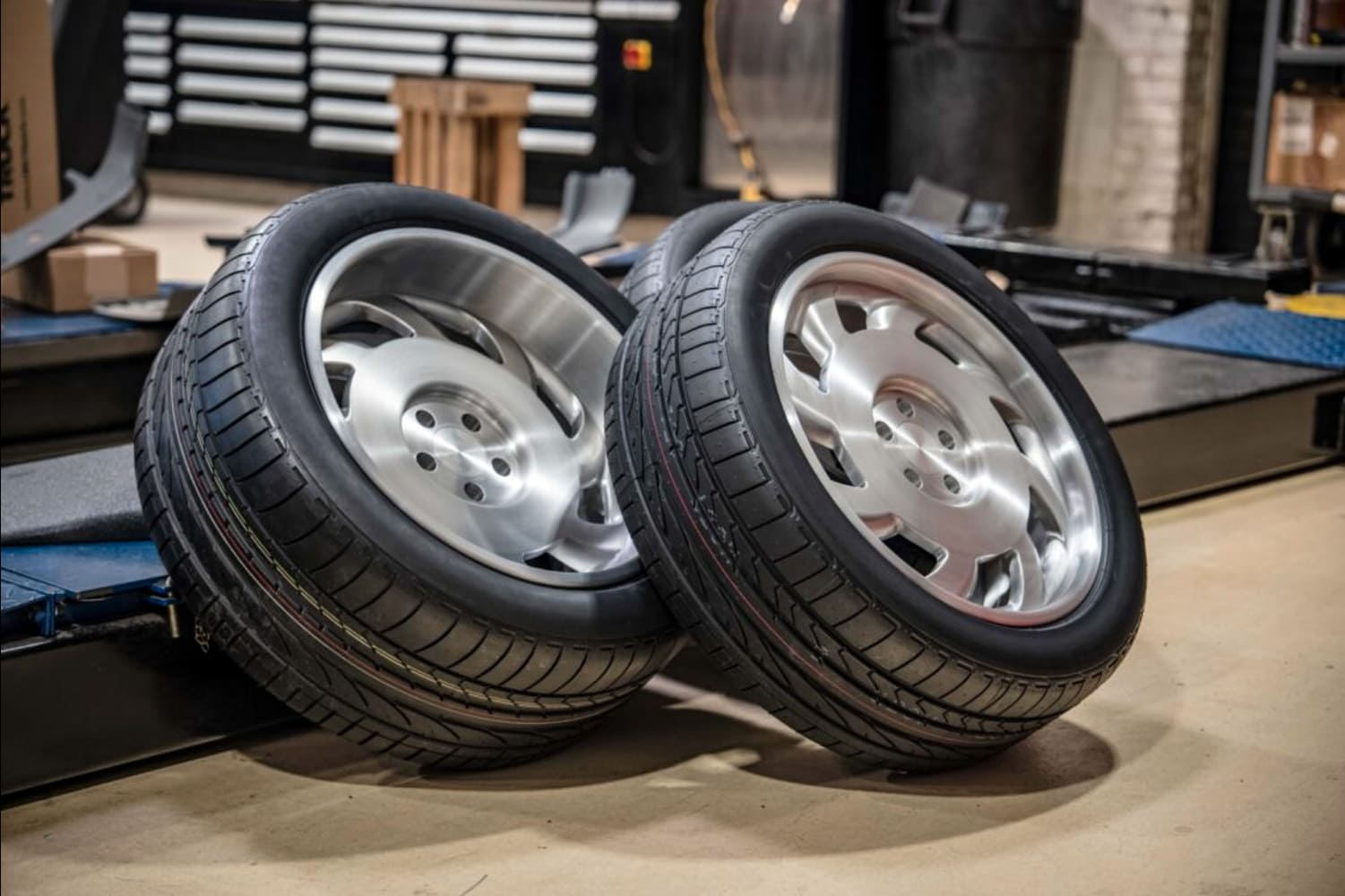 22 1990 Chevy C1500 OBS billet wheels with Toyo tires custom polished finish