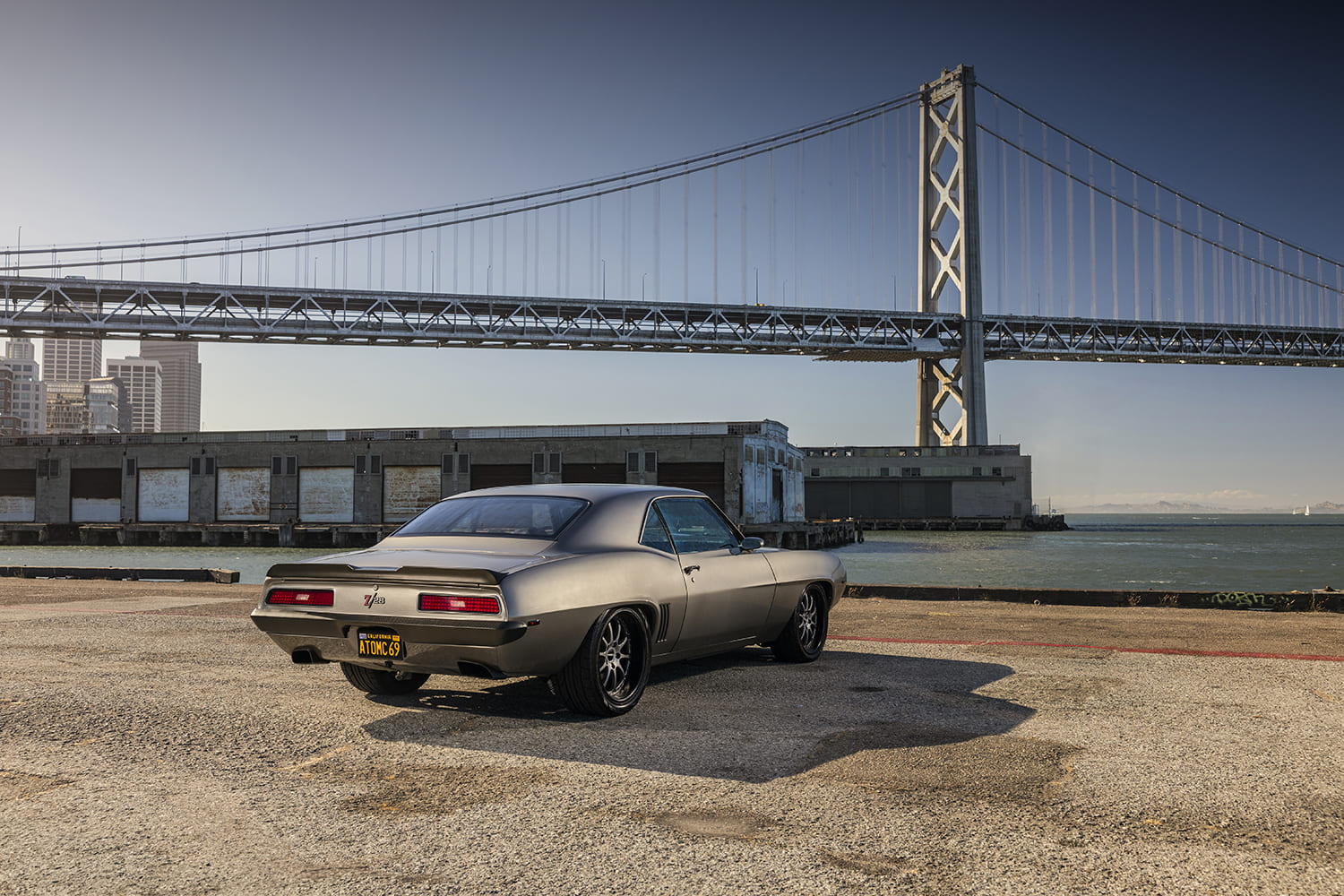 1969 Chevrolet Camaro Z28 rear view custom spoiler LED taillights dual exhaust