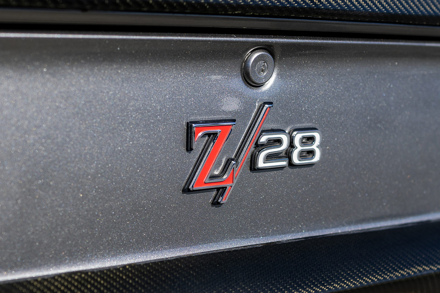 1969 Chevrolet Camaro Z28 rear badge carbon fiber panel custom metallic paint