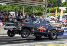 gravedigger ii chevy ii race car wheelie