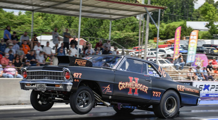 gravedigger ii chevy ii race car wheelie