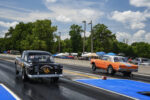 rear view chevy gasser drag race
