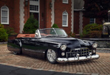 08 1948 Cadillac convertible front angle chrome bumper iconic grille custom classic build