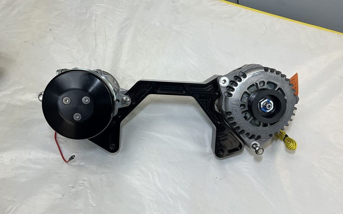 assembled front runner bracket with ac and alternator