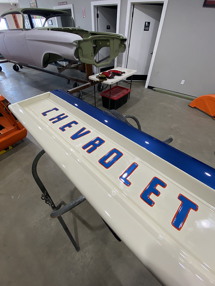apache tailgate with painted chevrolet letters