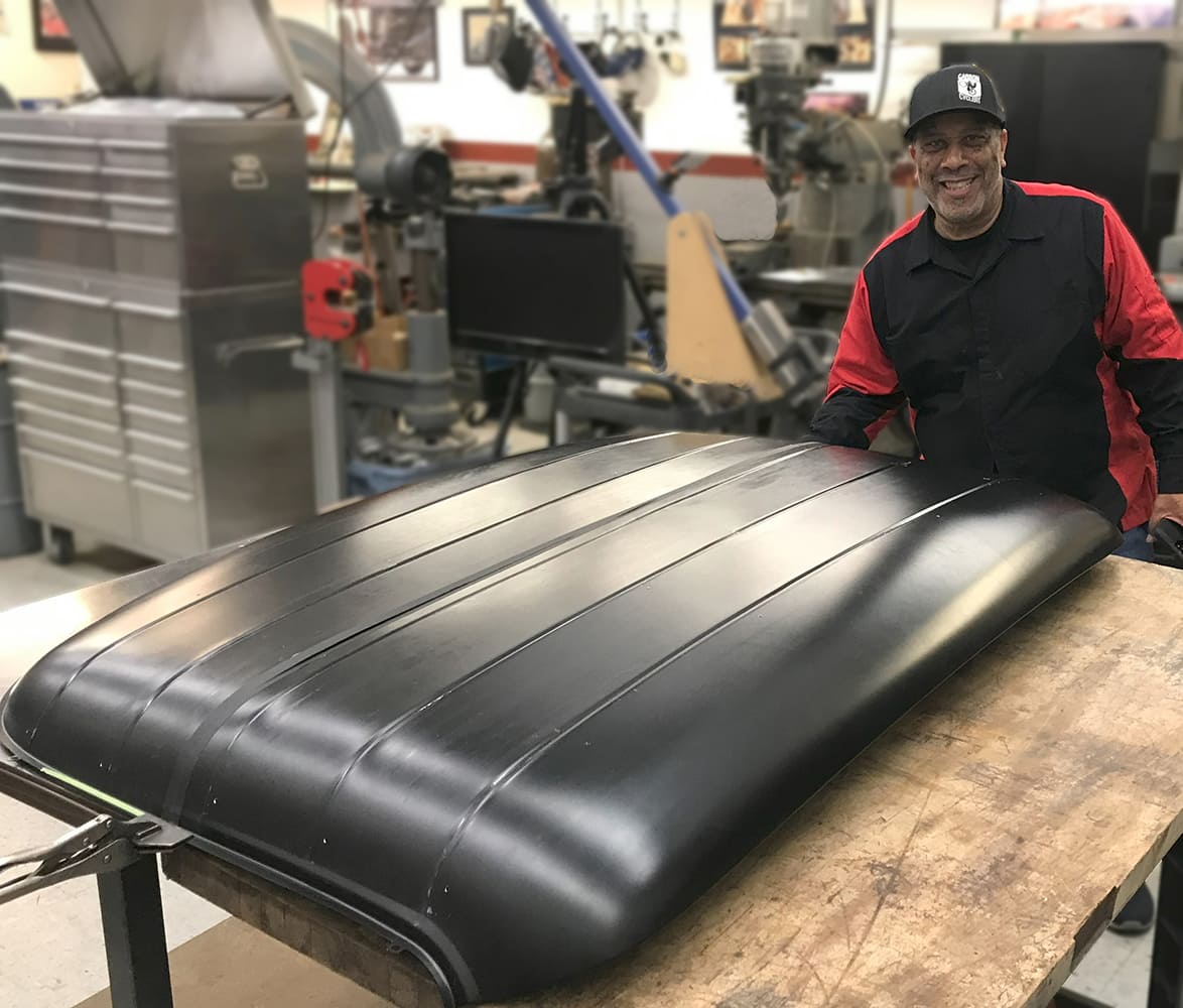 hand formed steel F100 roof insert