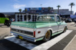 green white c10 classic truck sema rear view