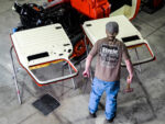 1955 to 1959 Chevy 3100 Door Hinge Replacement 1955 Chevy 3100 doors removed during restoration shop rebuild process