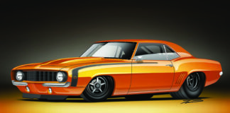 1969 camaro concept rendering tavis highlander orange