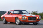 Slick 2nd Gen Camaro is the One that Got Away 2nd-gen camaro z28 custom orange front angle headlights on aggressive pro touring stance detail