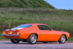 1970 Chevrolet Camaro Z28 custom orange rear three quarter spoiler taillights modern pro touring build