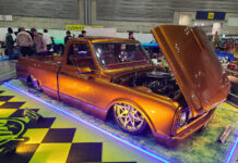 72 Chevrolet C10 custom slammed pickup truck metallic copper paint Mooneyes Xmas Show Japan