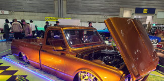 72 Chevrolet C10 custom slammed pickup truck metallic copper paint Mooneyes Xmas Show Japan