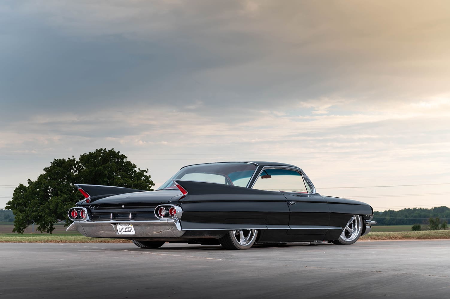 Cadillac Coupe DeVille rear view iconic tailfins dual round taillights