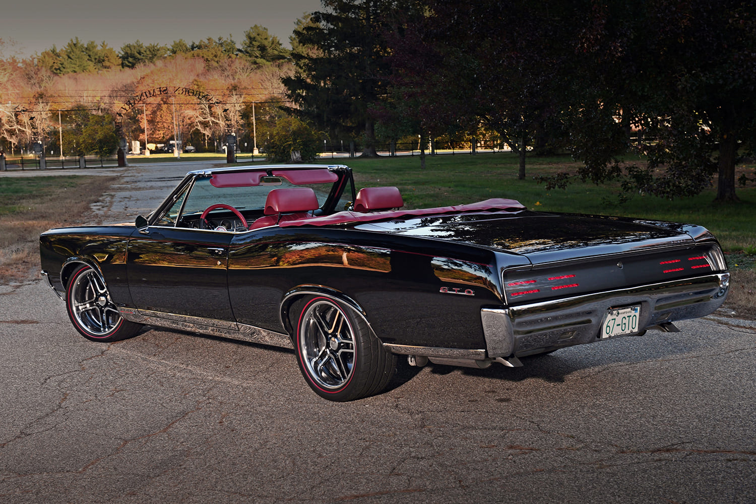67 pontiac gto rear thre quarter view