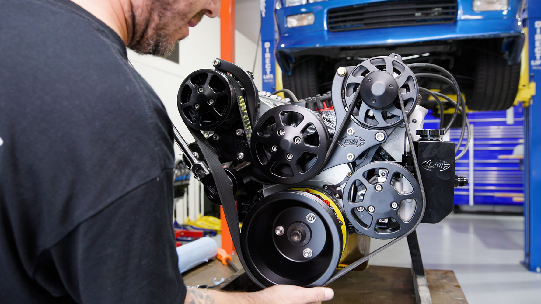 assembled accessory drive on small block chevy