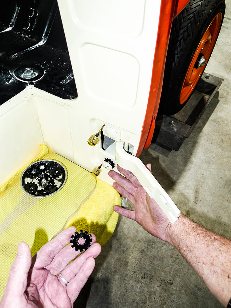 1955 Chevrolet 3100 completed hinge pin replacement restoration detail