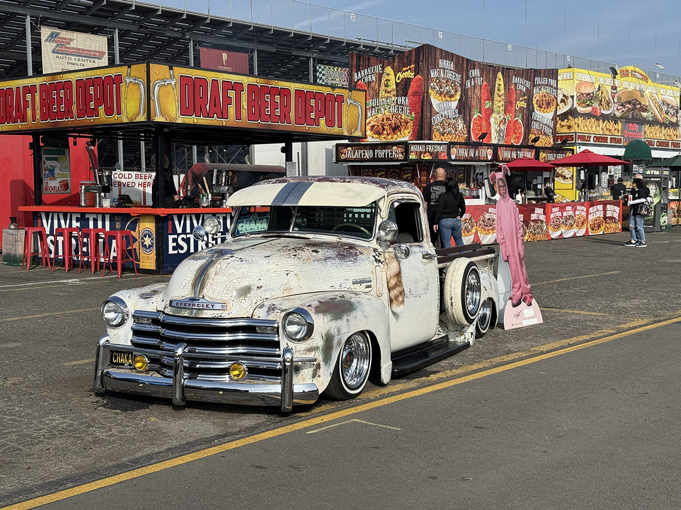 53 Chevrolet 3100 patina lowered pickup truck rat rod style custom classic truck show