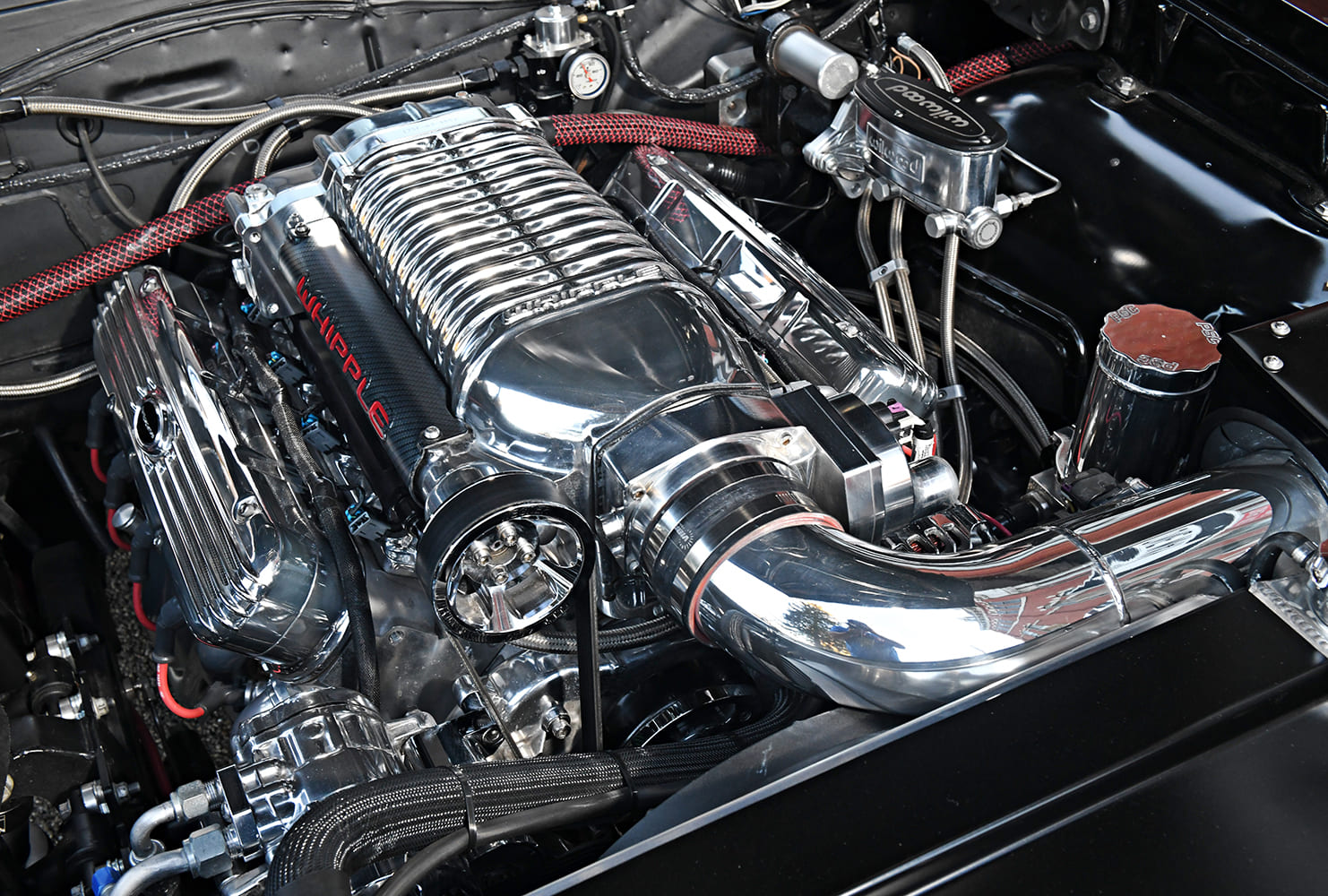 Pontiac GTO Whipple Supercharged LS polished intake custom performance engine bay